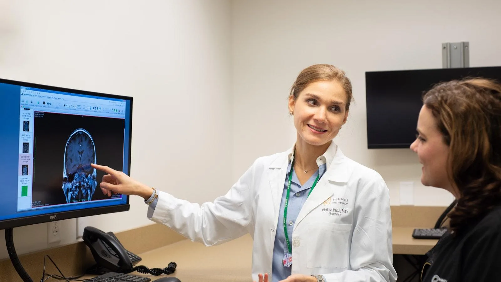 Medical imaging displayed on a clinical workstation